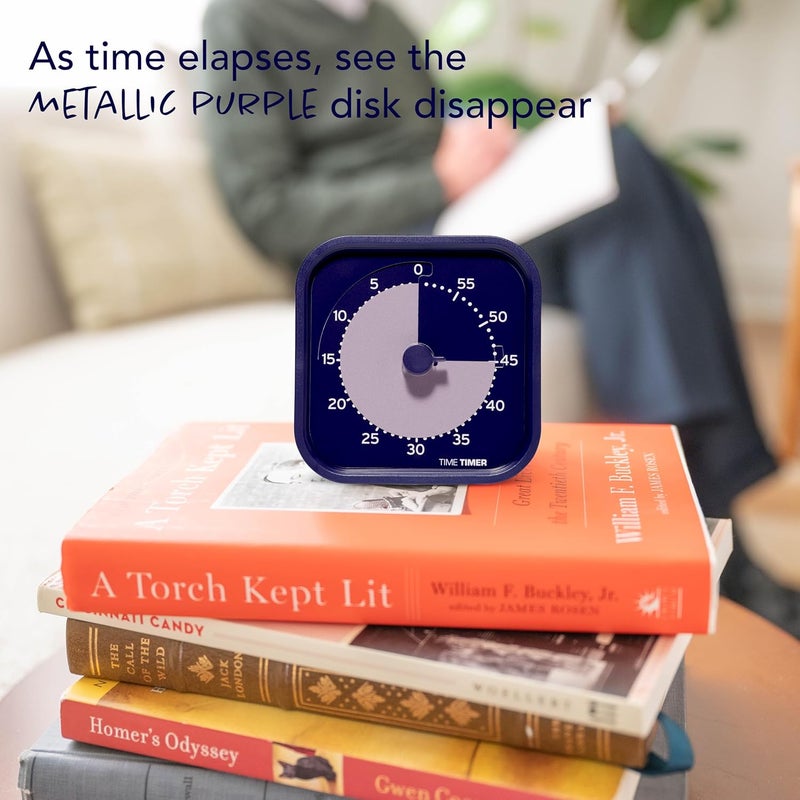 Time Timer MOD Home - Metallic Series - Individual Sized 60 Minute Visual Countdown Timer for ADHD, Adults, Students, and Pomodoro with Silent Operation (Metallic Indigo) - Image 2